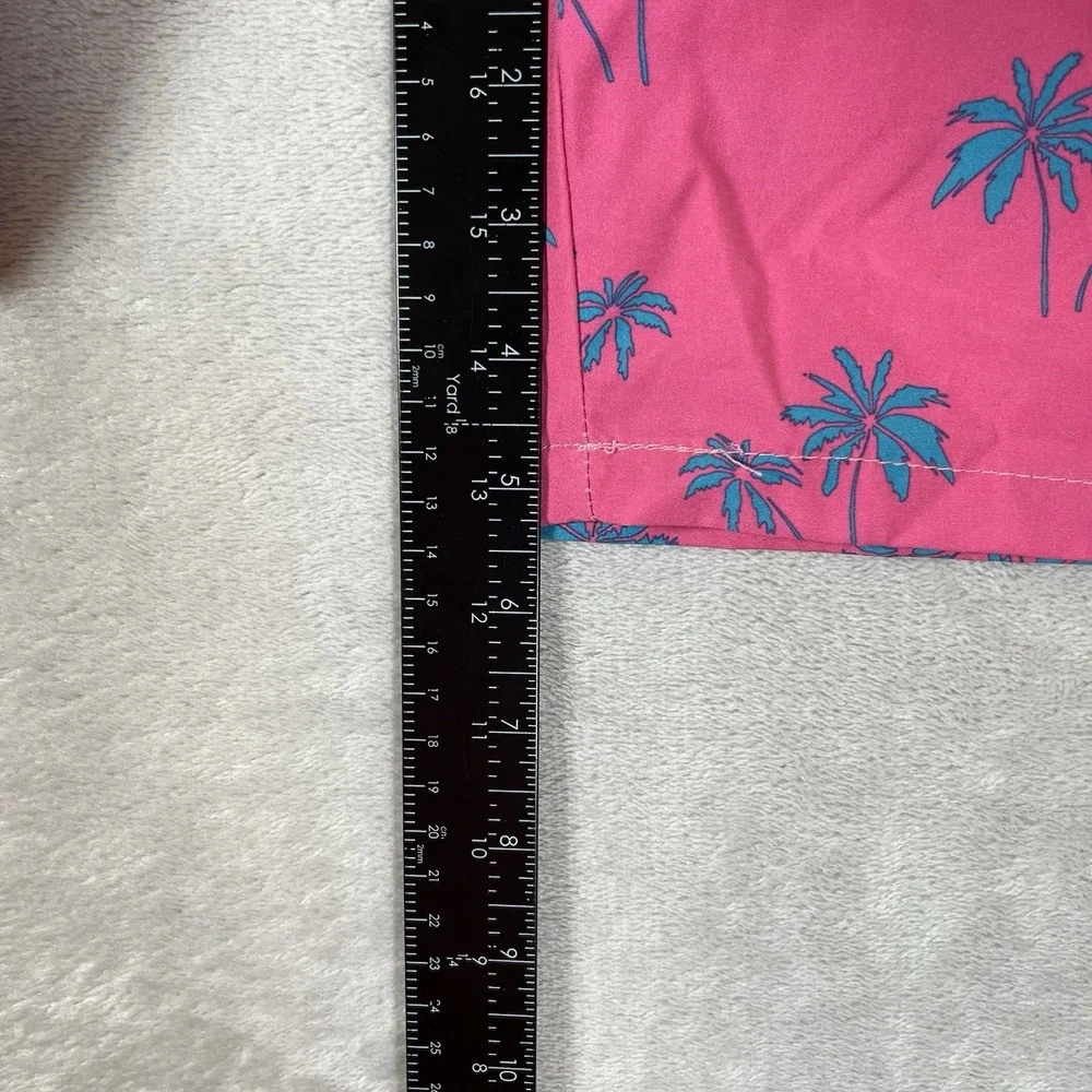 Public Record Swim Trunks Mens M Pink &‎ Teal Palm Trees